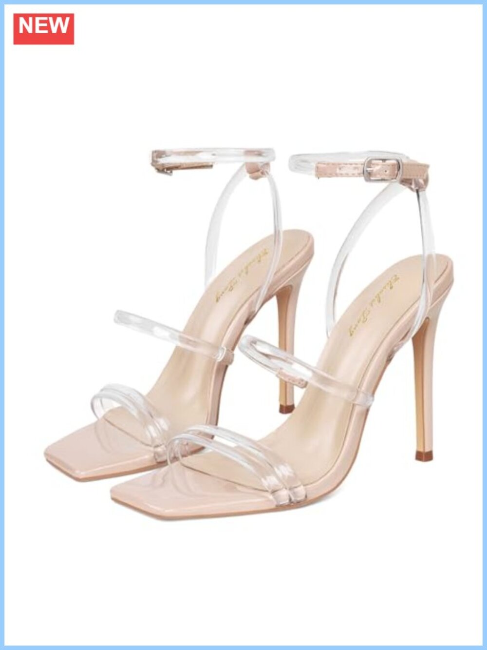 Ankle Strap Stiletto Sandals Square Open Toe Gladiator High Heels